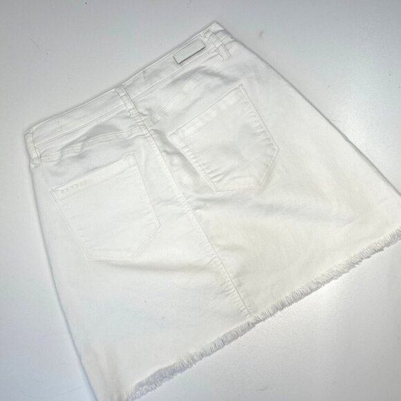 Blank NYC Denim Skirt Raw Hem White Size 27 Mini Skirt The Great White Mini - Picture 2 of 7